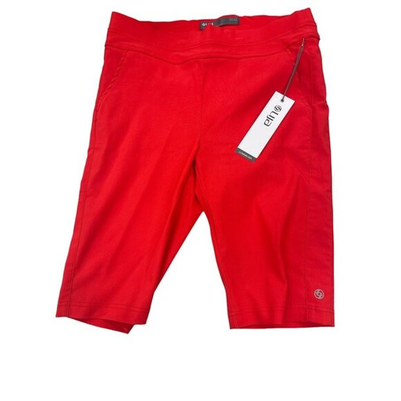 Lija Women's Golf Bermuda Shorts Coral Reef Red athleisure Size 10 - Picture 2 of 2